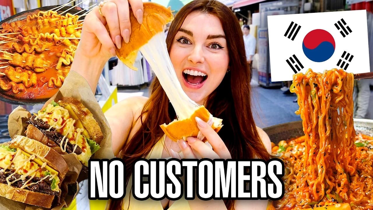 ¡Comiendo en vendedores de comida callejera sin clientes en Corea del Sur!