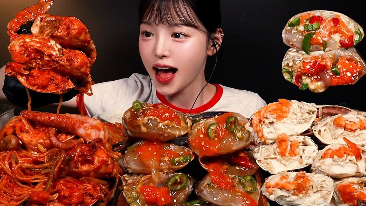 SUB) Crab Party! 🦀 Enjoying Soy Sauce Crab, Spicy Octopus Stew, and More – Legendary Seafood Mukbang ASMR