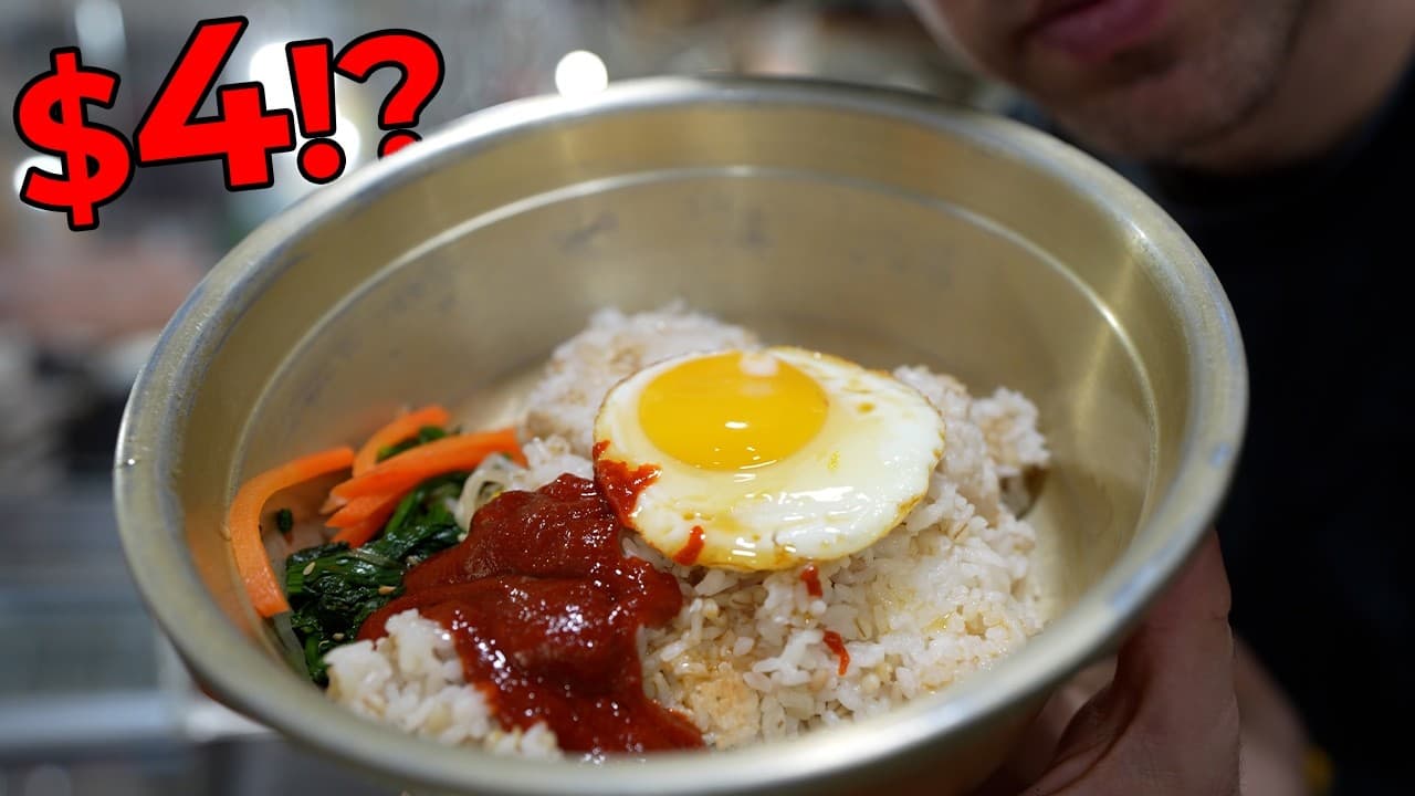 $4 Unlimited Bibimbap?! Hidden Seoul Market 🇰🇷 | 5천원 무한리필?!