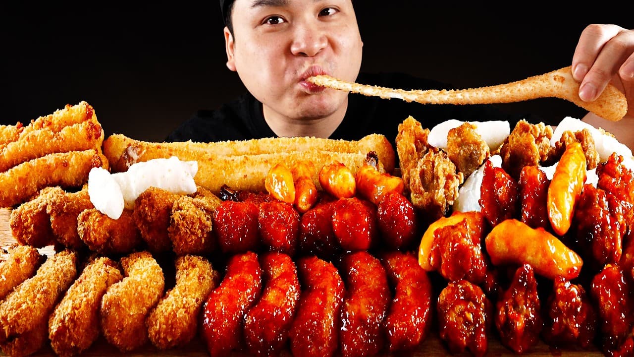 Chicken Gangjeong Mukbang! Enjoying the Chicken and Shrimp from Keunson Chicken!