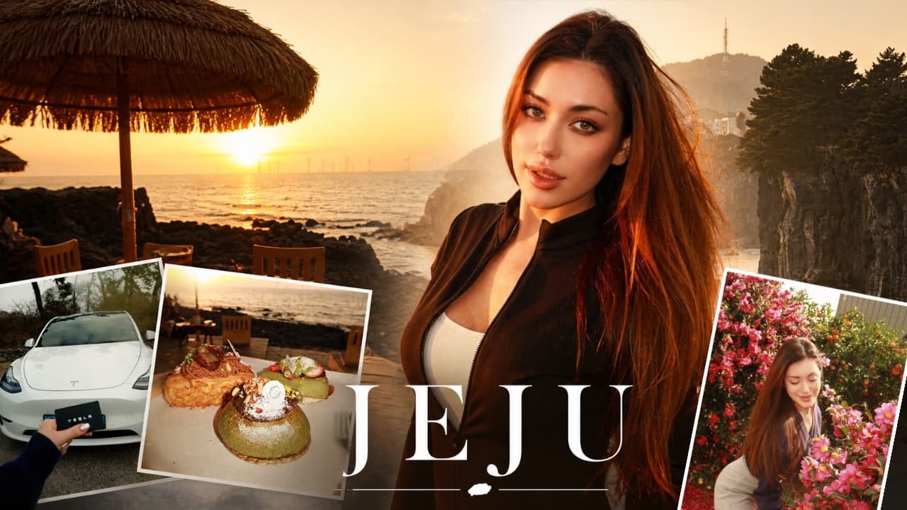 VLOG: We flew to Jeju Island with a gold card and rented a Tesla 🇰🇷